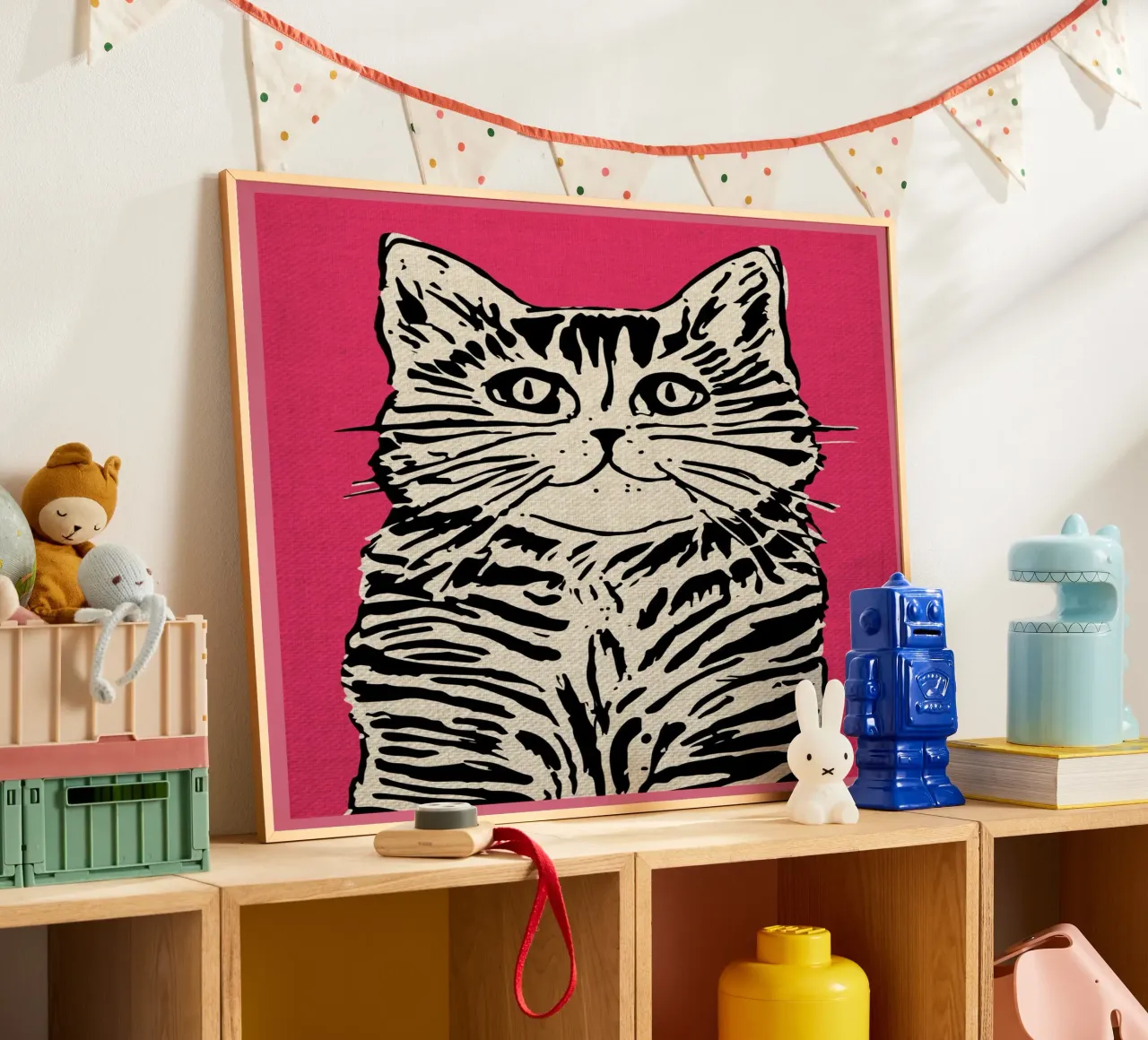 Divertente felino rosa carta hahnemühle da GaryStudio