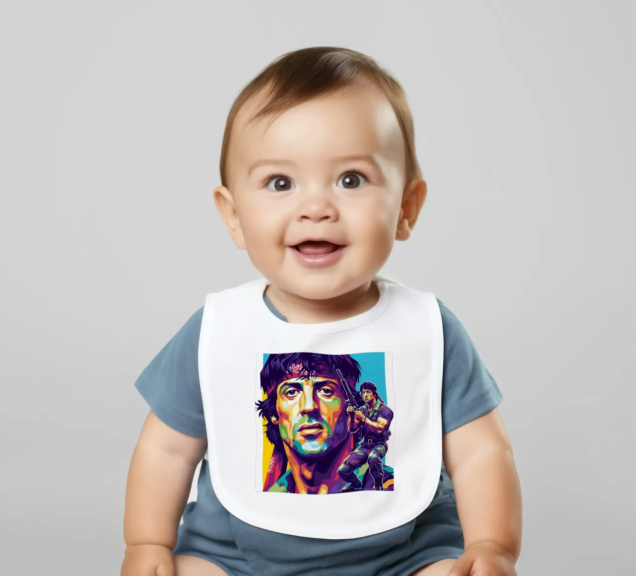 Sylvester Stallone - John Rambo art (2) bavaglino da Hantamrata