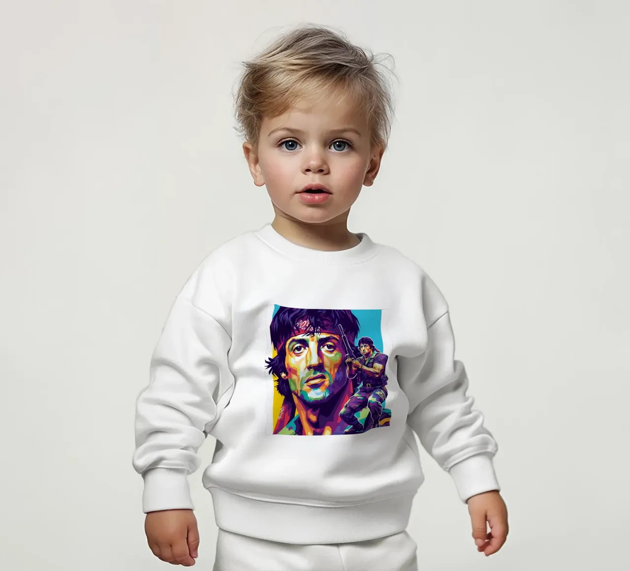 Sylvester Stallone - John Rambo art (2) felpa neonato da Hantamrata