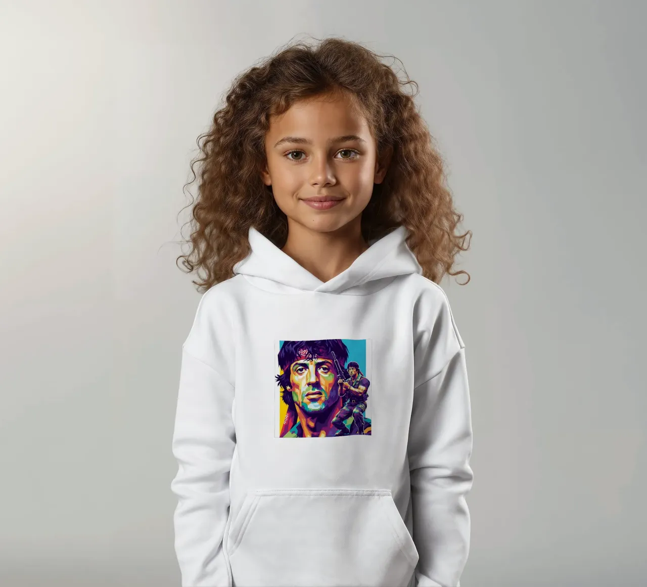 Sylvester Stallone - John Rambo art (2) felpa bambino con cappuccio da Hantamrata