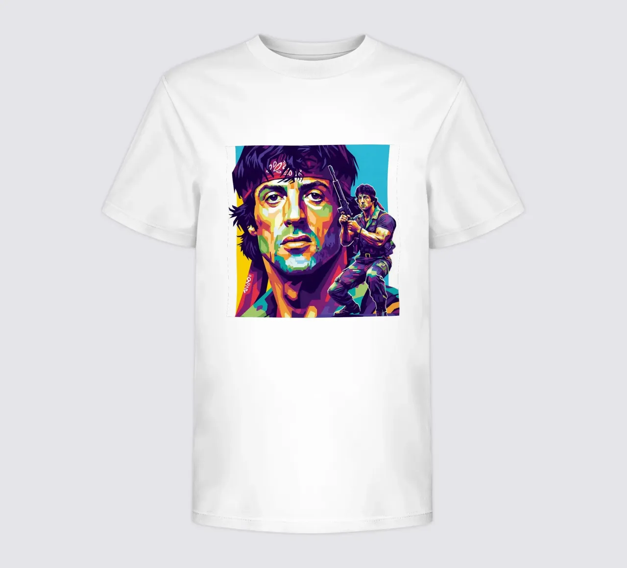 Sylvester Stallone - John Rambo art (2) t-shirt bambini da Hantamrata