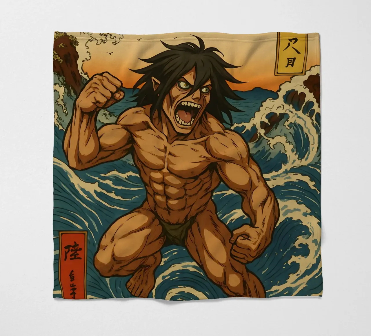 AOT Eren On Japan wave coperta in pile da KakiHanryJP