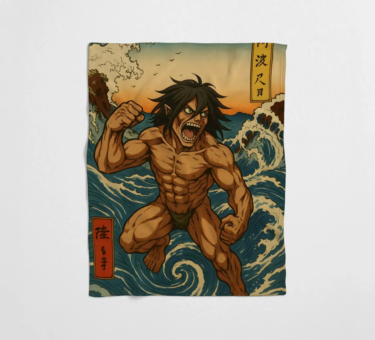 AOT Eren On Japan wave coperta in pile da KakiHanryJP