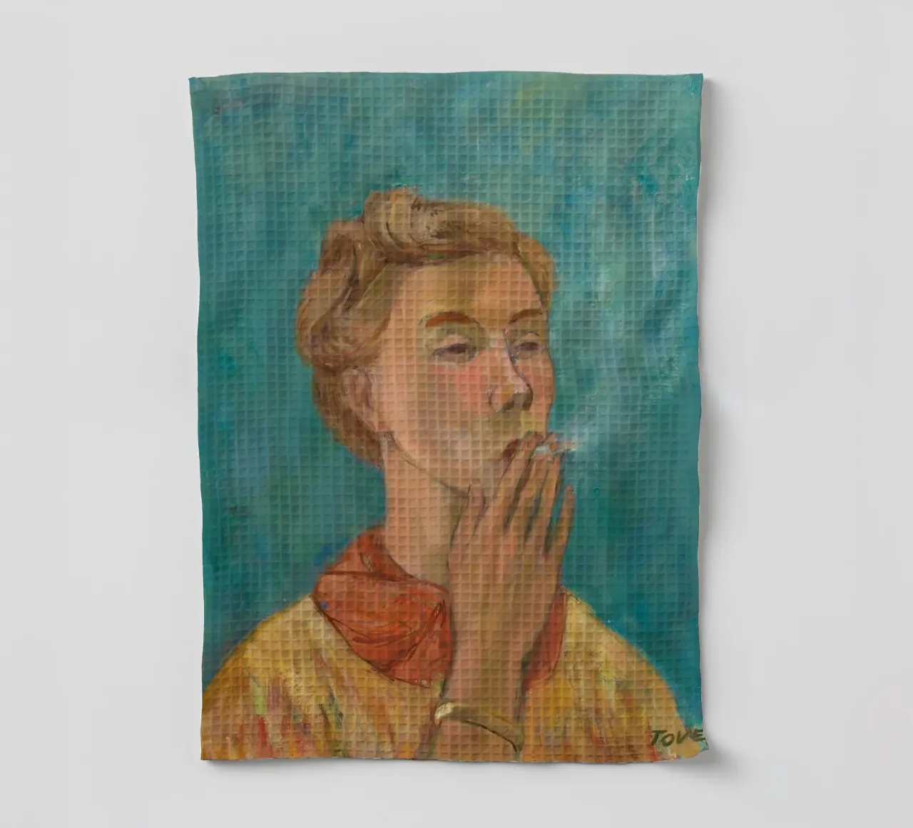 Portrait d'une fumeuse - Tove Jansson torchon de juamoready
