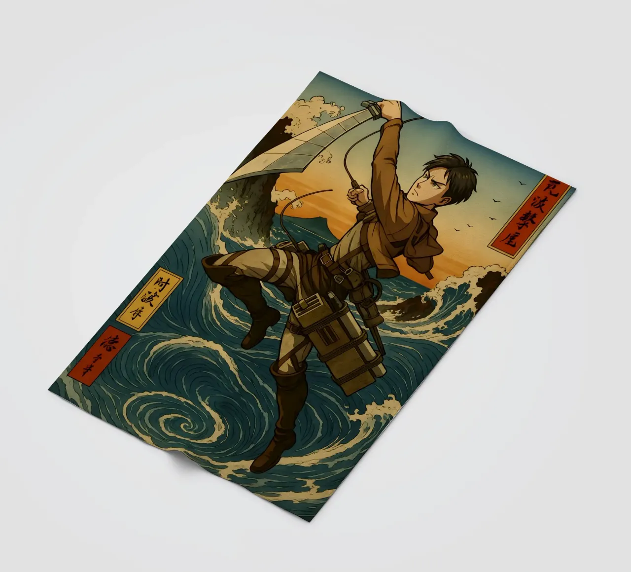 AOT Levi On Japan Wave coperta in pile da KakiHanryJP
