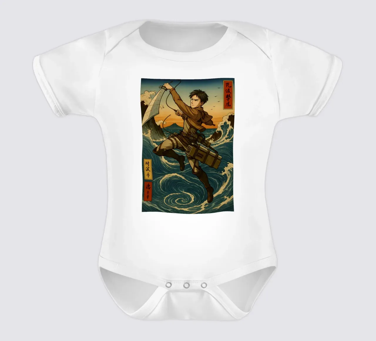 AOT Levi On Japan Wave body neonato maniche corte da KakiHanryJP