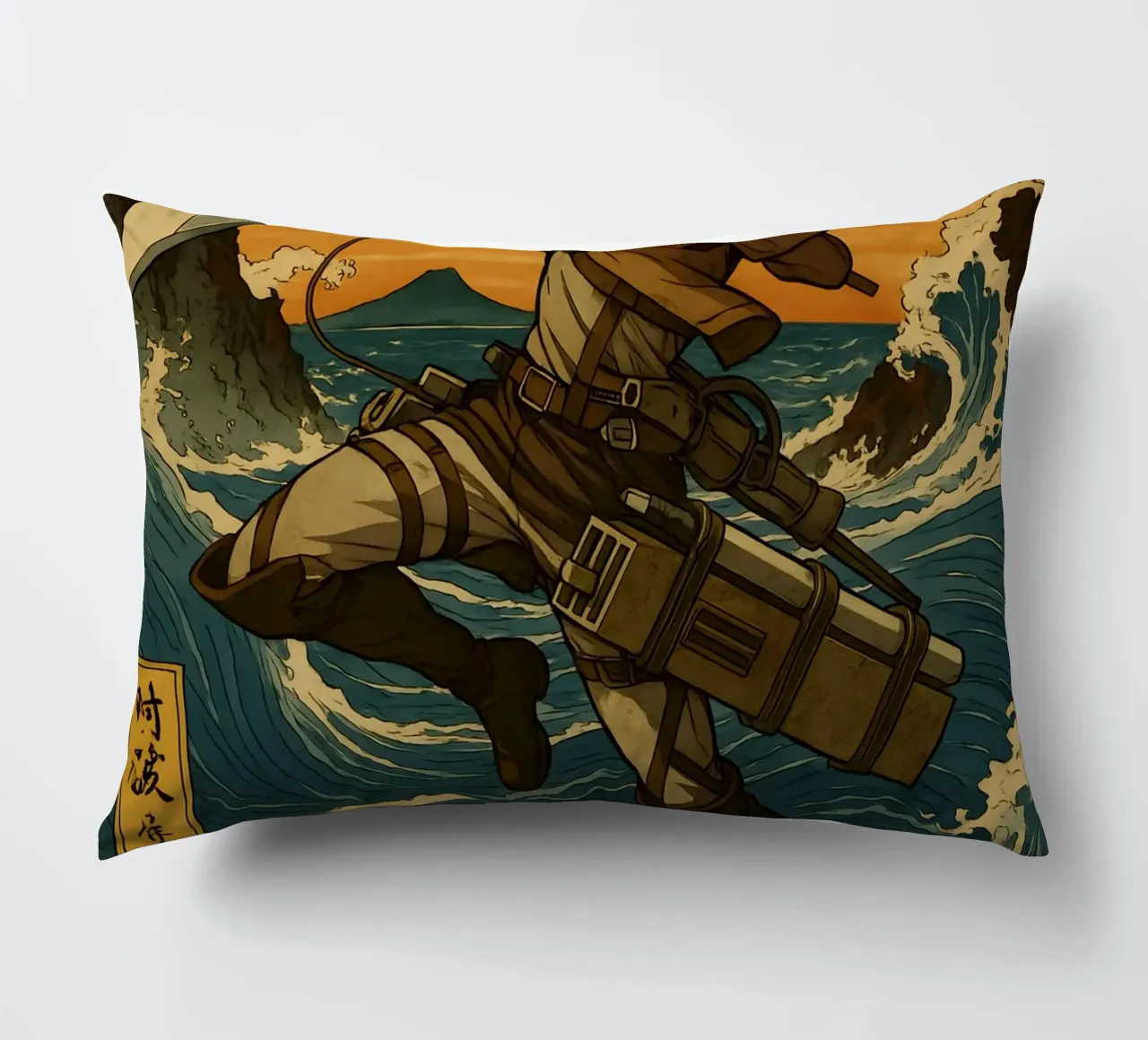 AOT Levi On Japan Wave cuscino da KakiHanryJP