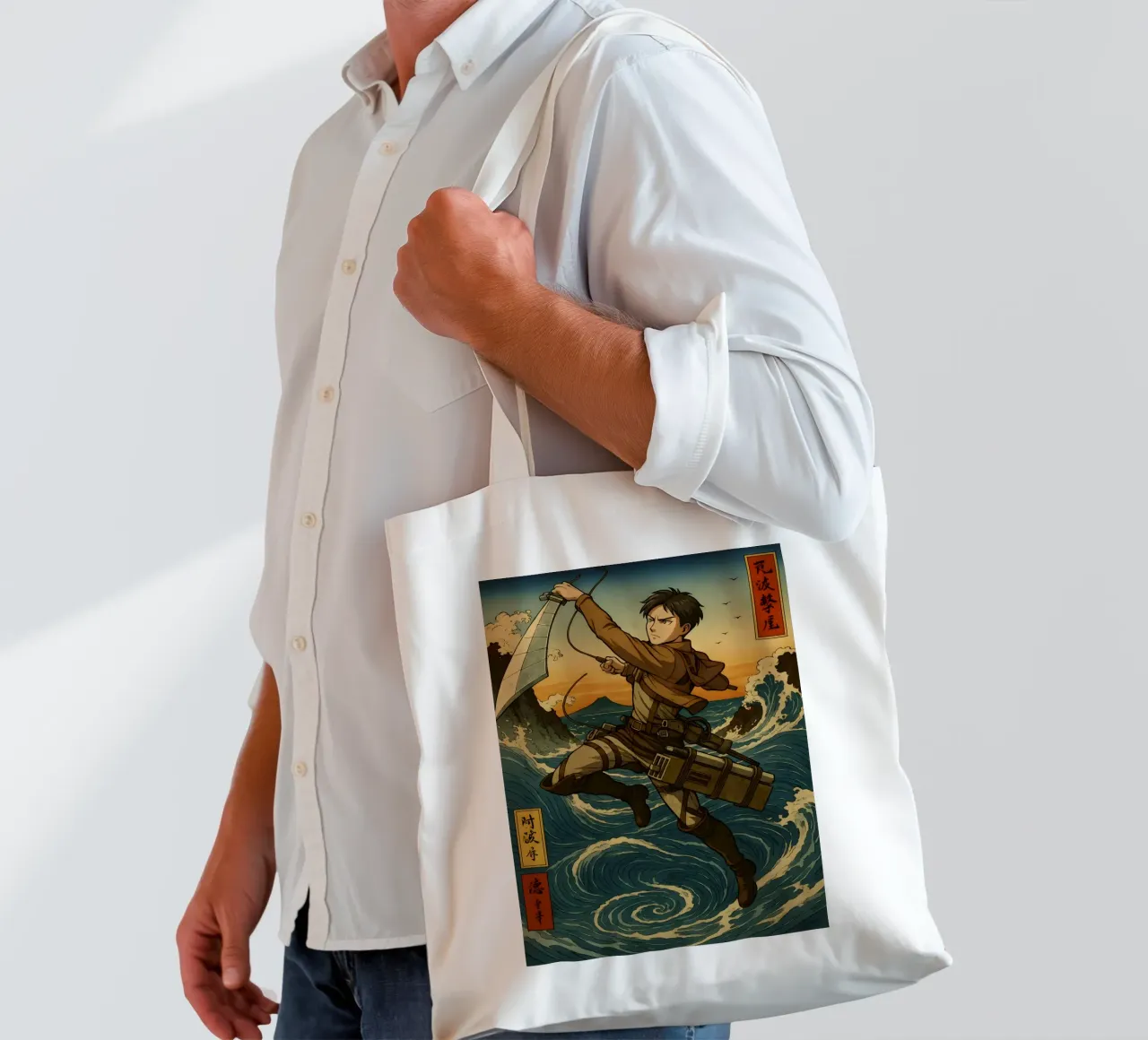 AOT Levi On Japan Wave borsa in juta da KakiHanryJP