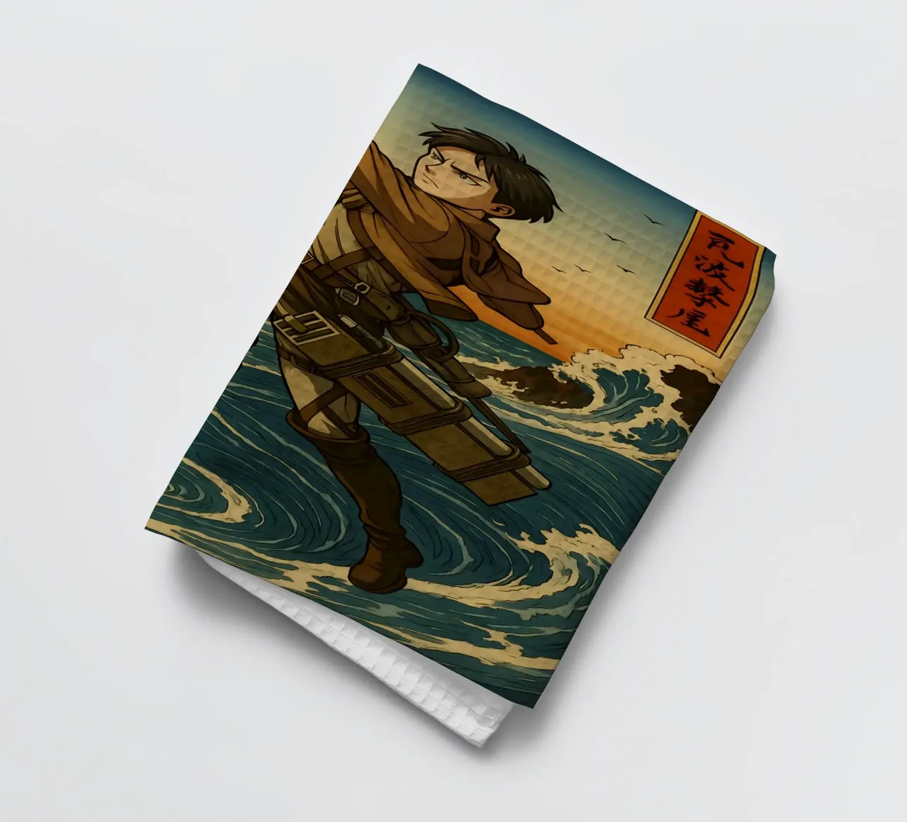 AOT Levi On Japan Wave canovaccio da cucina da KakiHanryJP