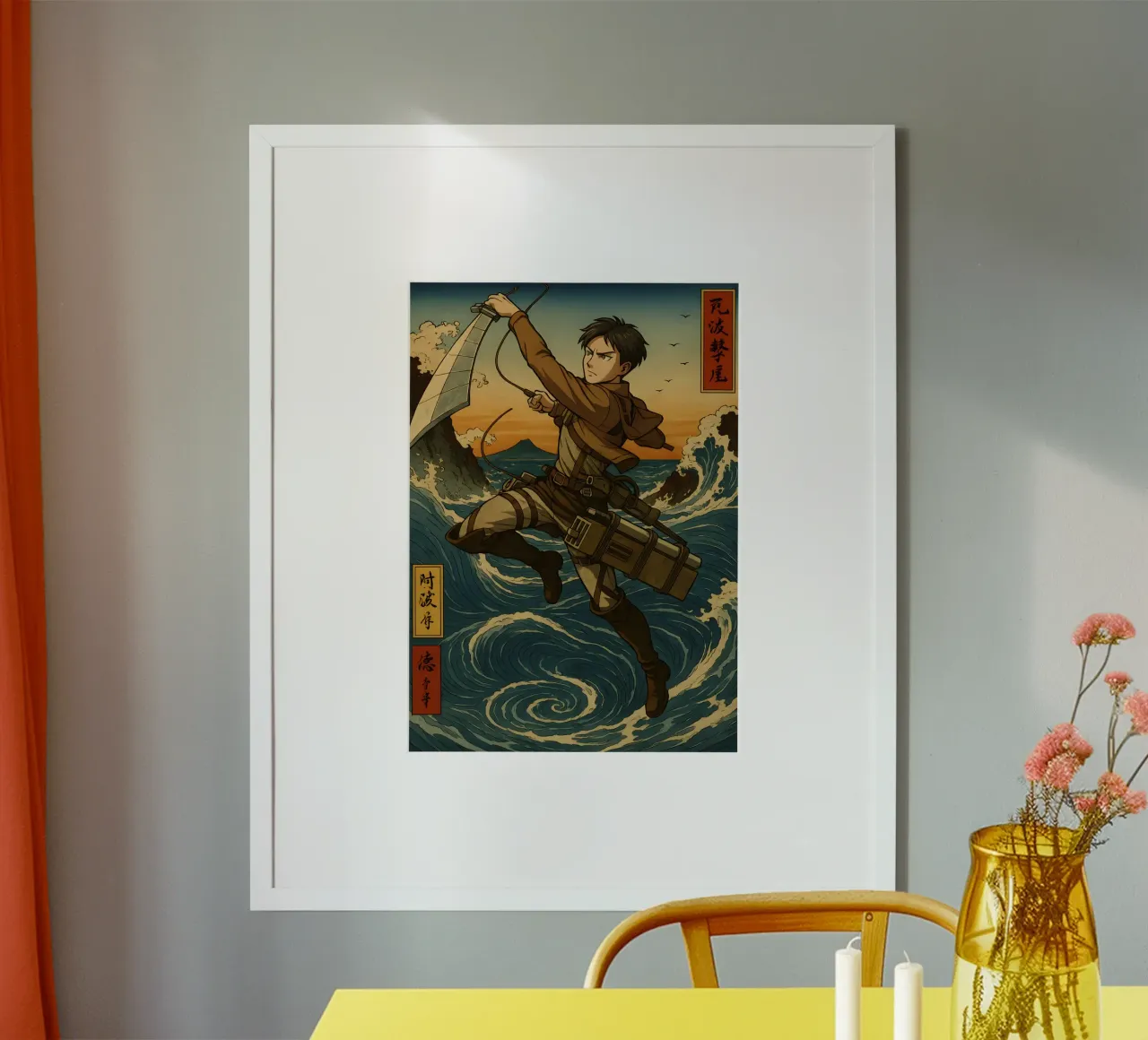 AOT Levi On Japan Wave carta hahnemühle da KakiHanryJP