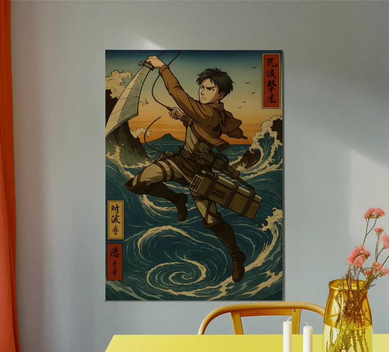 AOT Levi On Japan Wave carta hahnemühle da KakiHanryJP