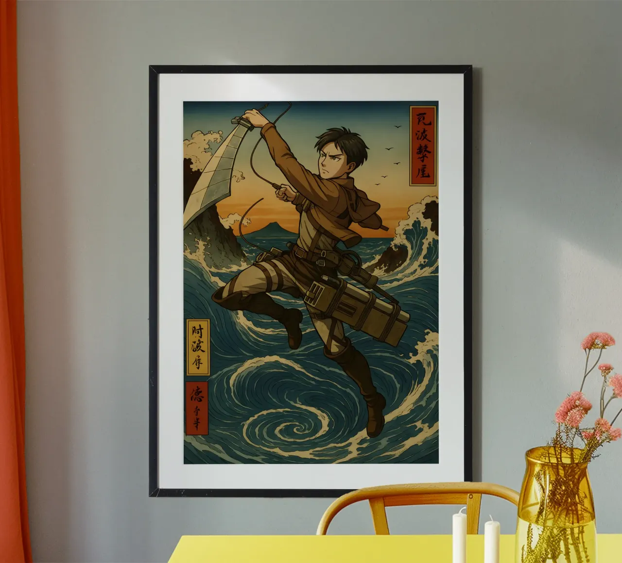 AOT Levi On Japan Wave carta hahnemühle da KakiHanryJP