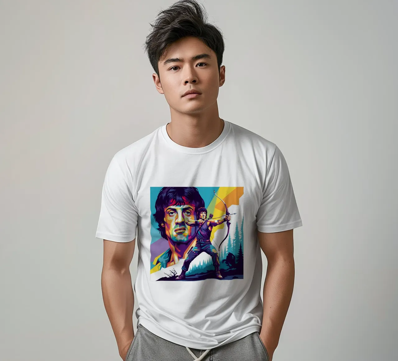 Sylvester Stallone - John Rambo art (3) t-shirt da Hantamrata
