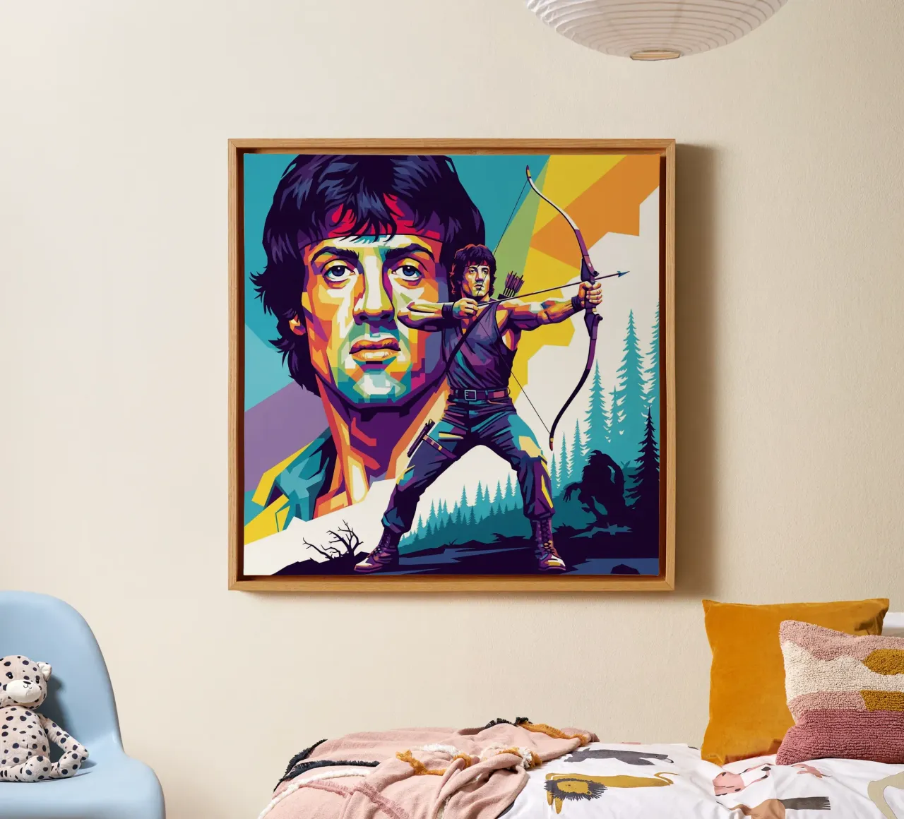 Sylvester Stallone - John Rambo art (3) tela con Cornice a cassetta da Hantamrata