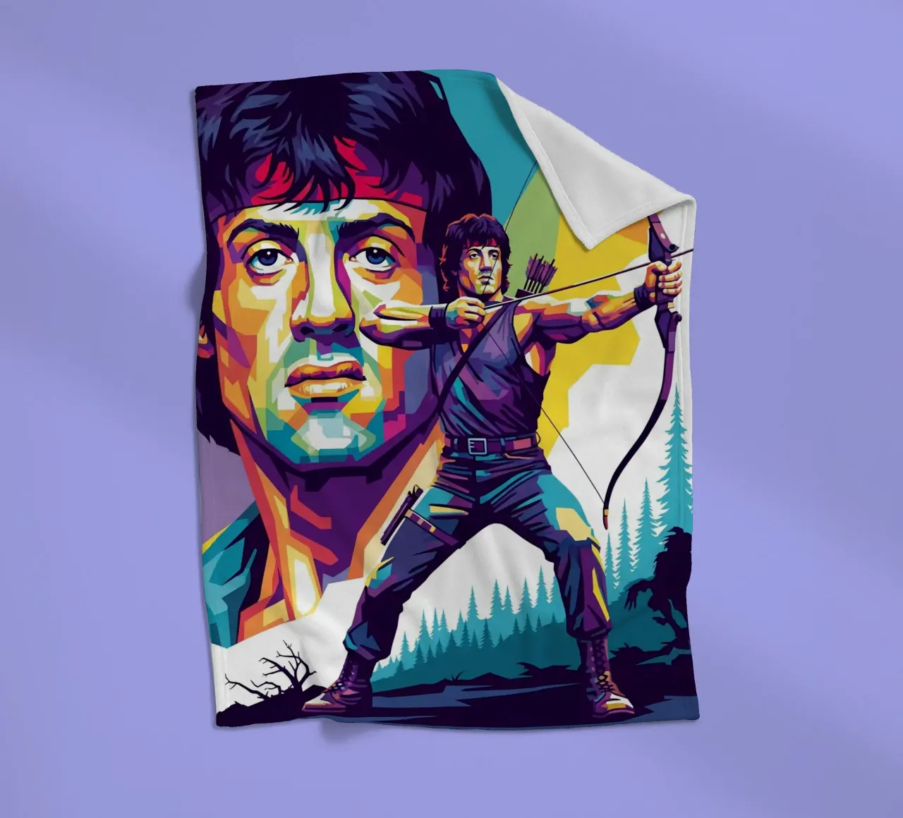 Sylvester Stallone - John Rambo art (3) coperta in pile da Hantamrata
