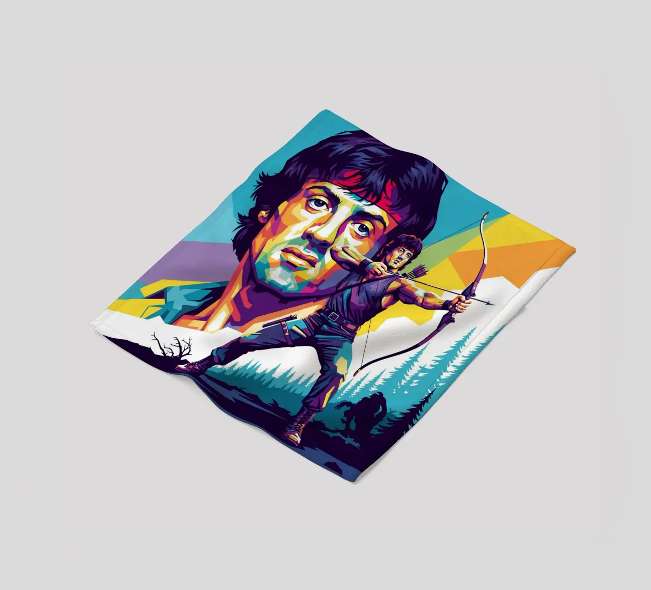 Sylvester Stallone - John Rambo art (3) coperta in pile da Hantamrata