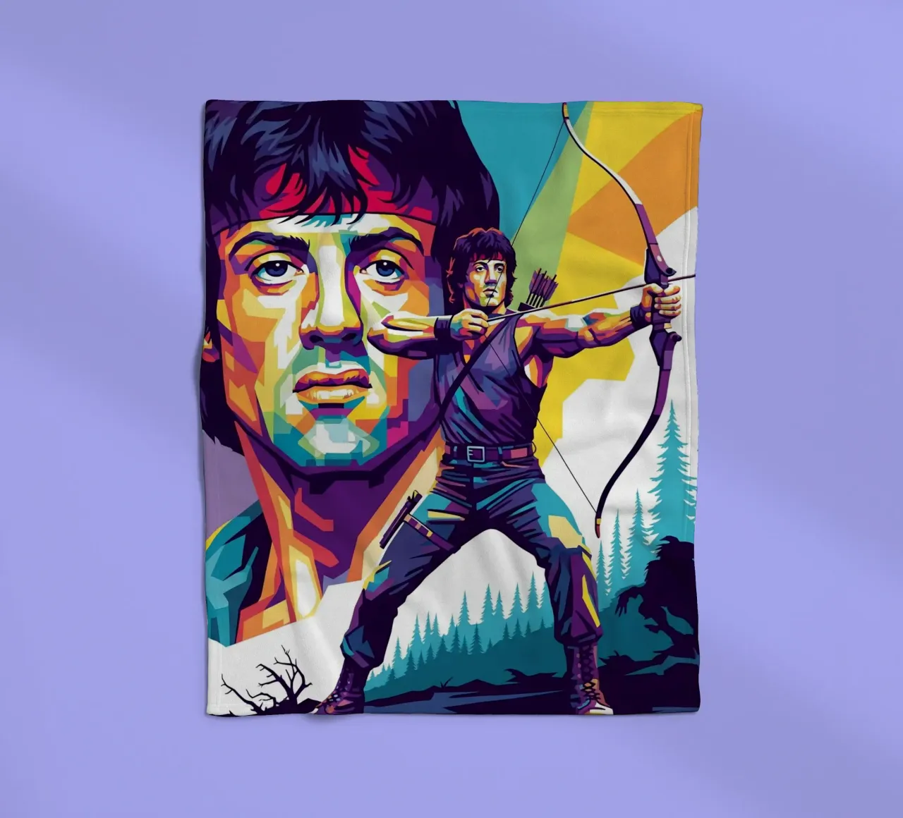 Sylvester Stallone - John Rambo art (3) coperta in pile da Hantamrata