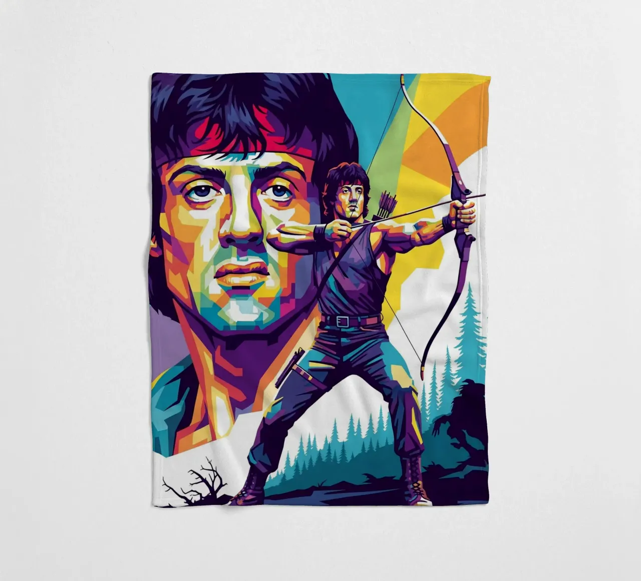 Sylvester Stallone - John Rambo art (3) coperta in pile da Hantamrata
