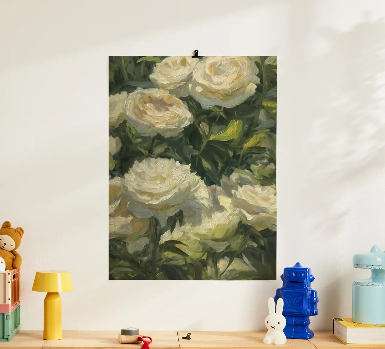 bloom greenery poster con telaio in legno da prindy