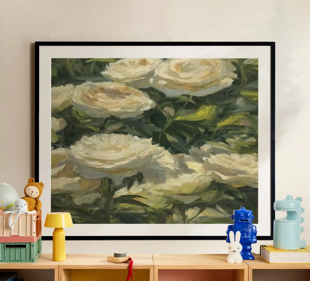 bloom greenery poster con telaio in legno da prindy