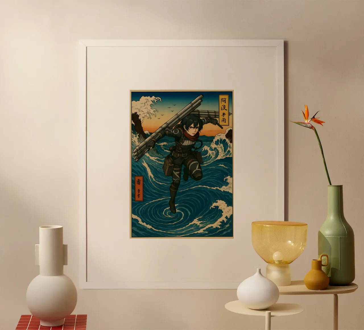 AOT Mikasa Marley Japan Wave Art poster da KakiHanryJP