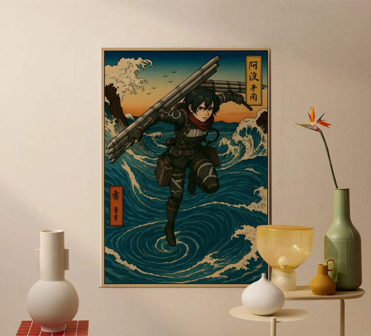 AOT Mikasa Marley Japan Wave Art poster da KakiHanryJP