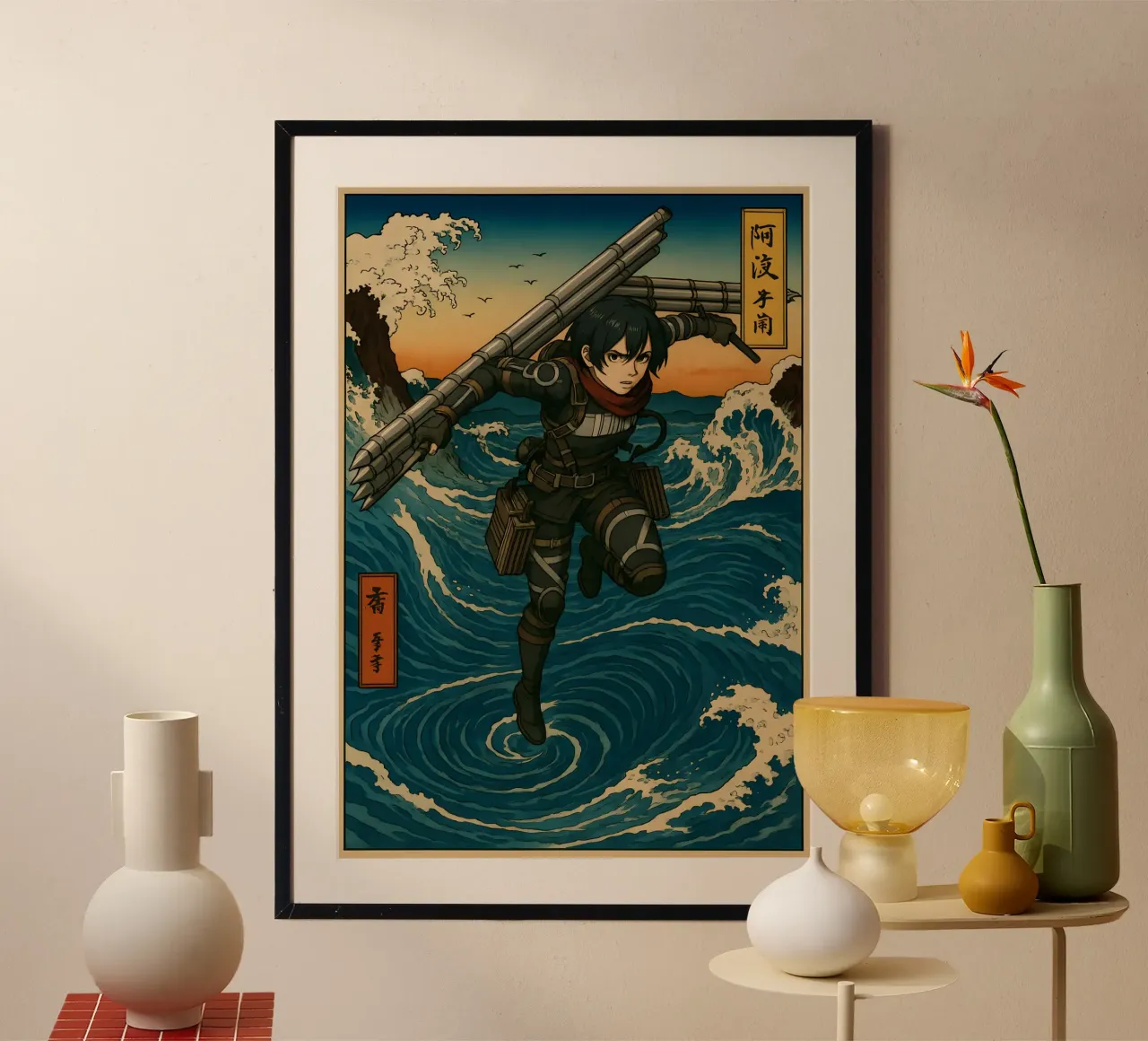 AOT Mikasa Marley Japan Wave Art poster da KakiHanryJP