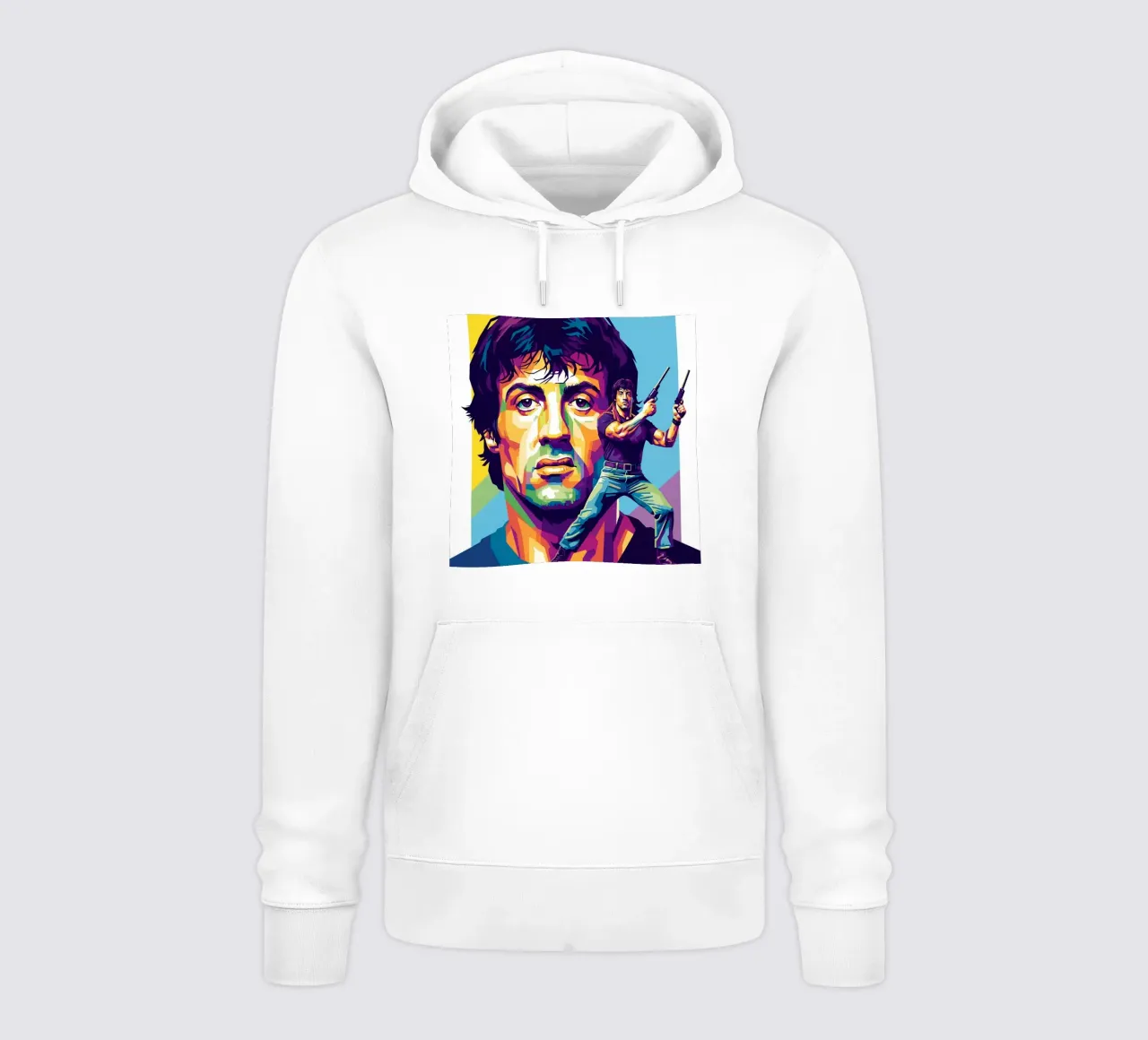 Sylvester Stallone - John Rambo art (4) felpa con cappuccio da Hantamrata