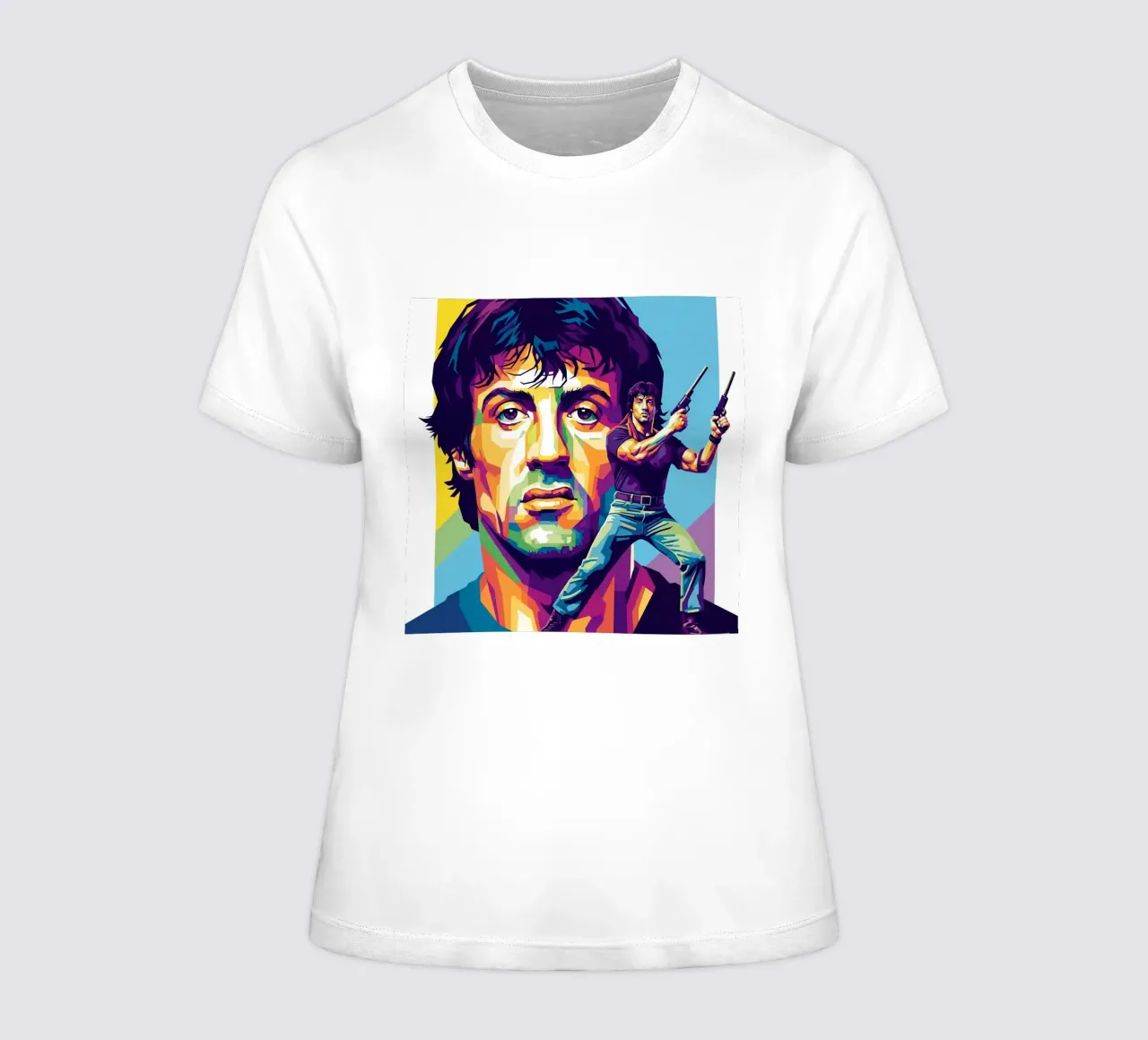 Sylvester Stallone - John Rambo art (4) t-shirt ajusté pour femmes de Hantamrata