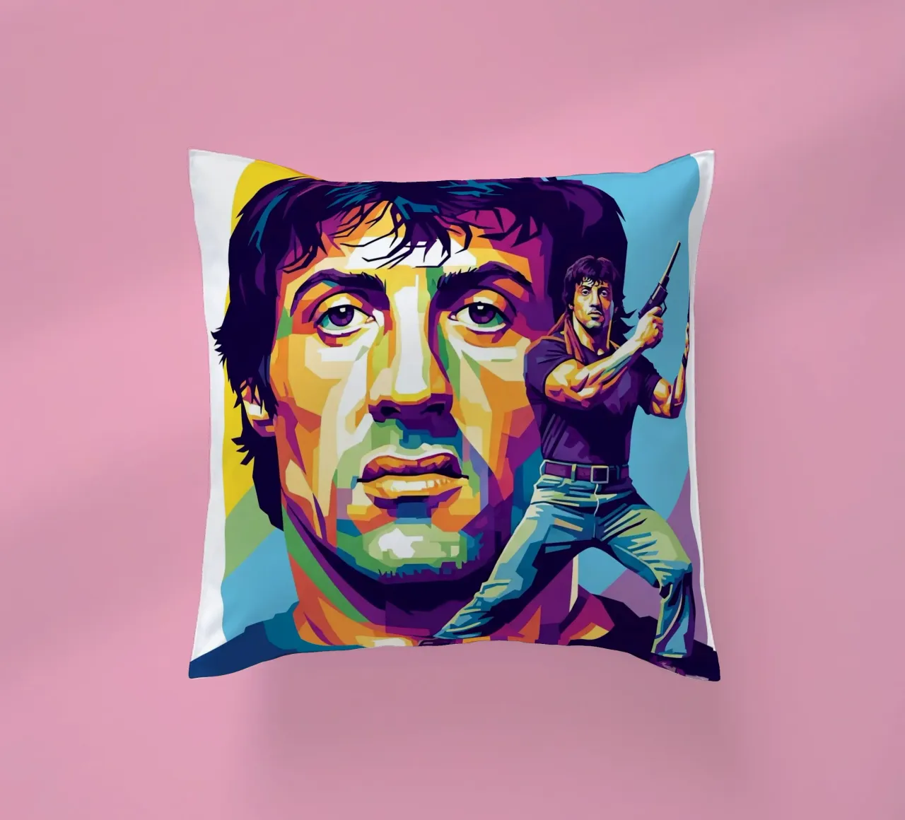 Sylvester Stallone - John Rambo art (4) cuscino da Hantamrata