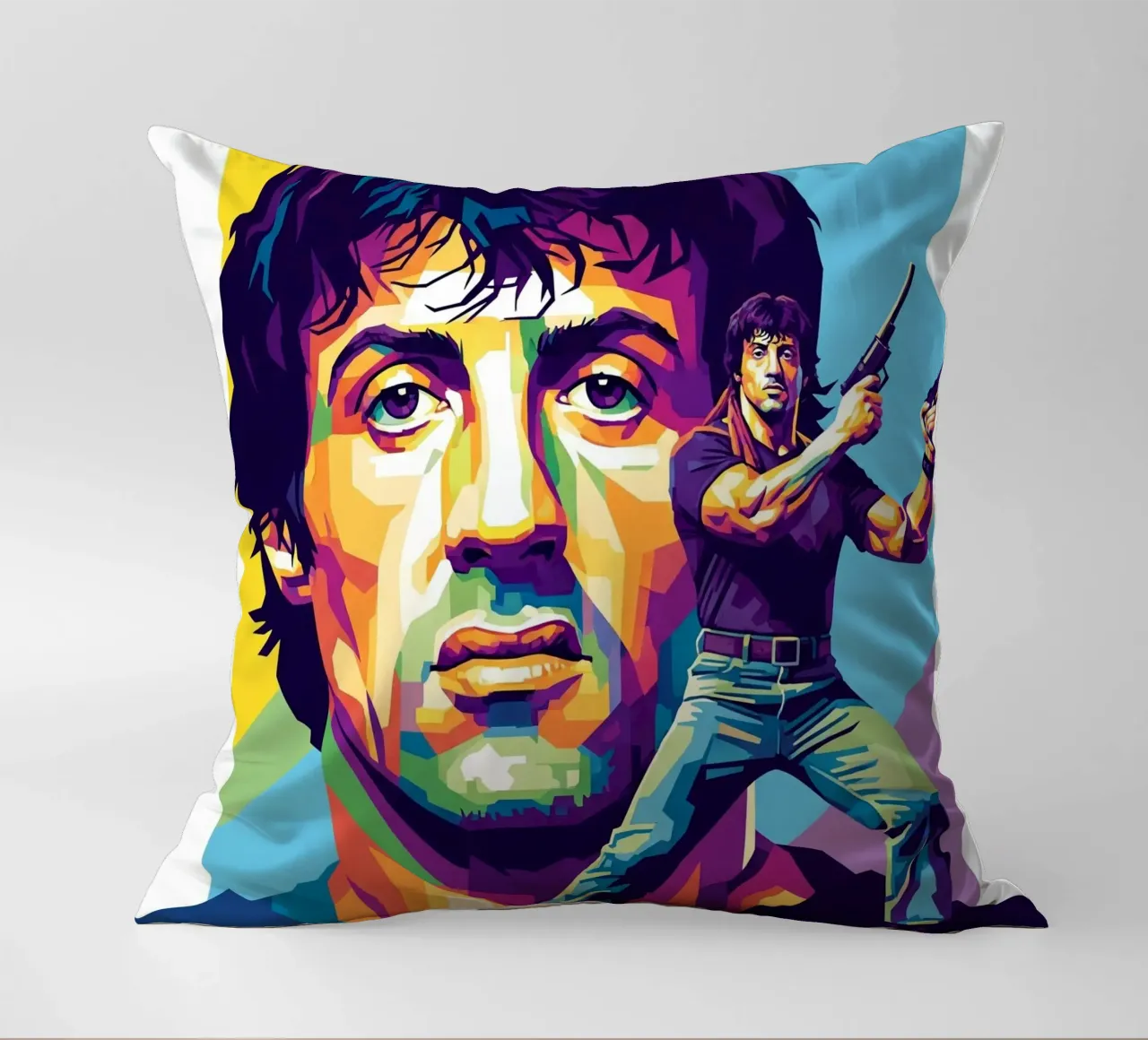Sylvester Stallone - John Rambo art (4) cuscino da Hantamrata