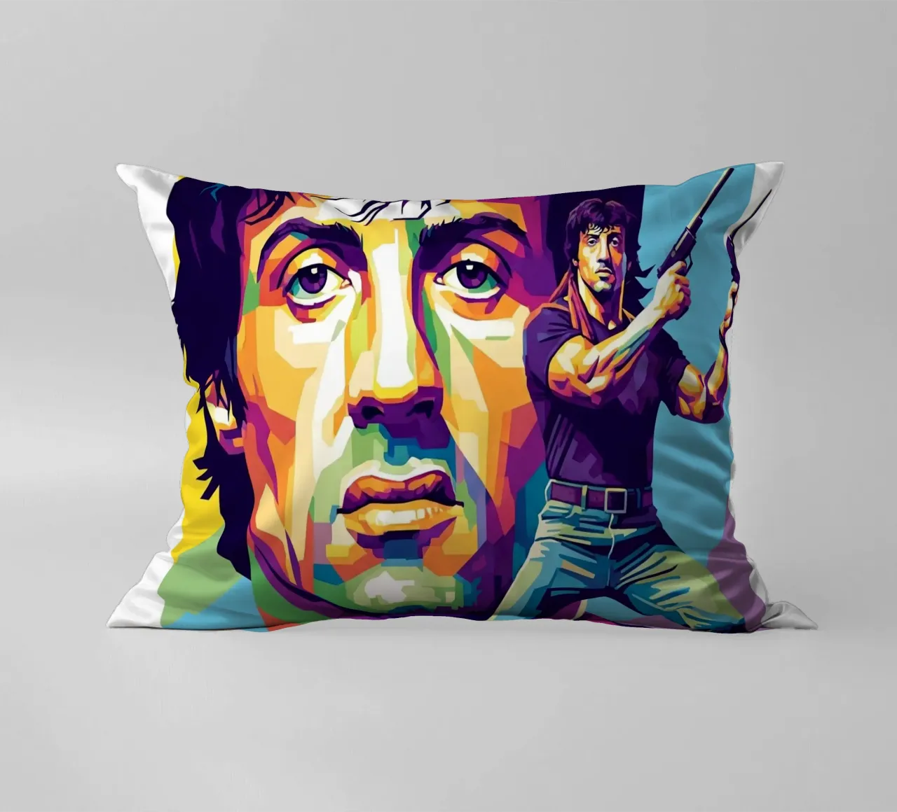 Sylvester Stallone - John Rambo art (4) cuscino da Hantamrata