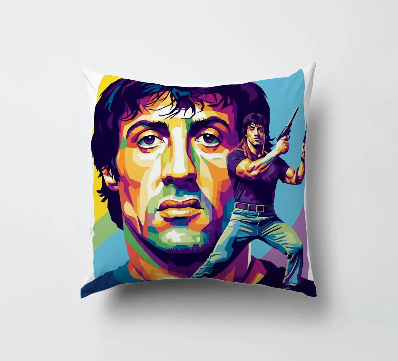 Sylvester Stallone - John Rambo art (4) cuscino da Hantamrata