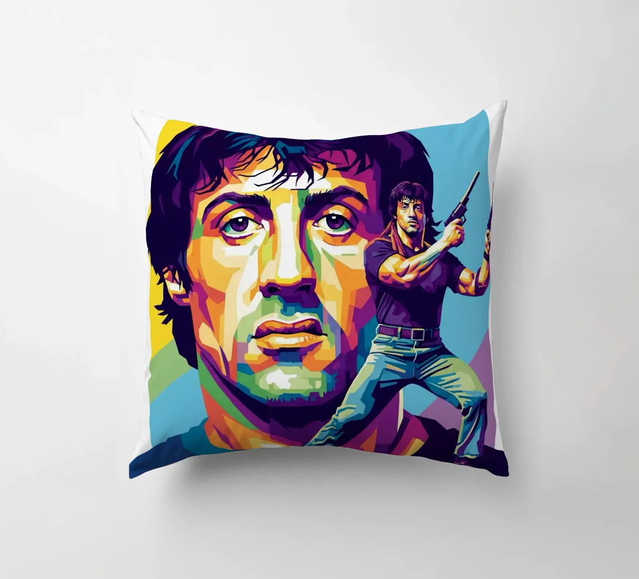 Sylvester Stallone - John Rambo art (4) cuscino da Hantamrata