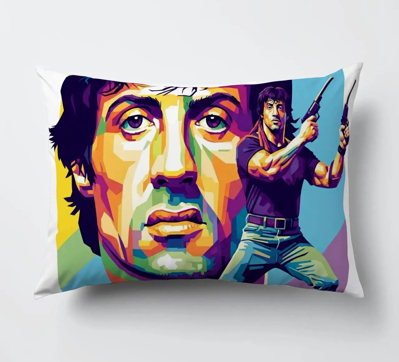 Sylvester Stallone - John Rambo art (4) cuscino da Hantamrata