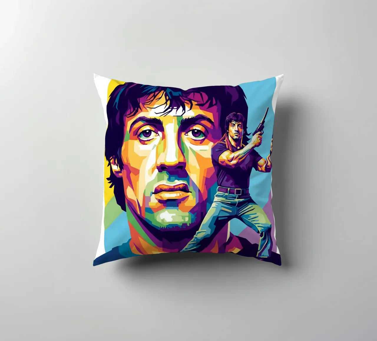 Sylvester Stallone - John Rambo art (4) cuscino da Hantamrata