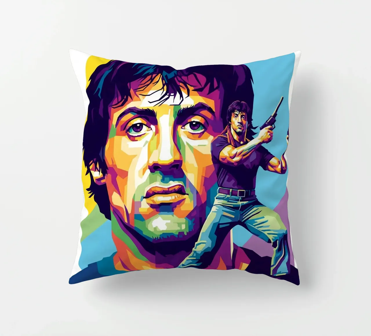 Sylvester Stallone - John Rambo art (4) cuscino da Hantamrata