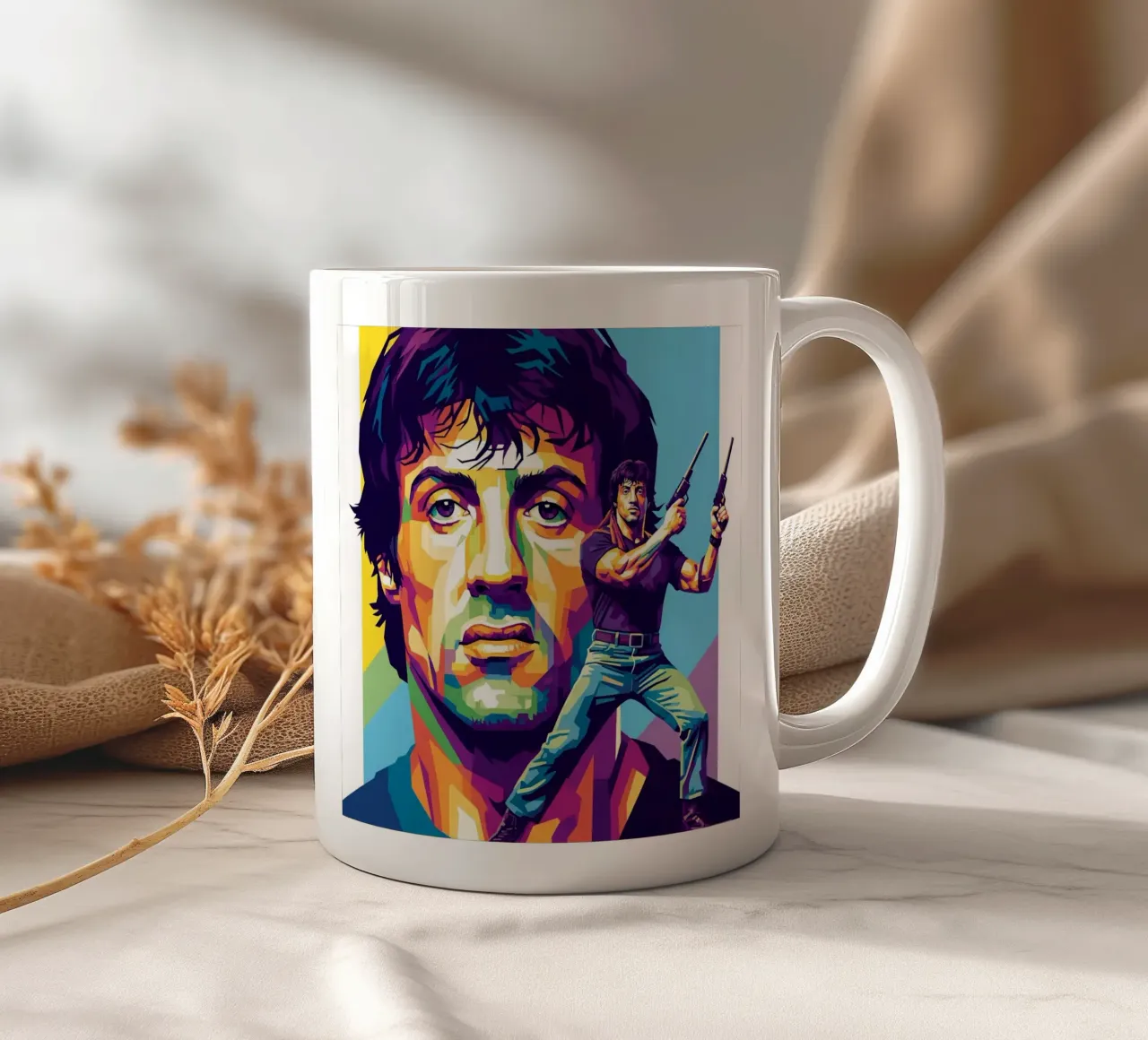 Sylvester Stallone - John Rambo art (4) tazza in ceramica da Hantamrata