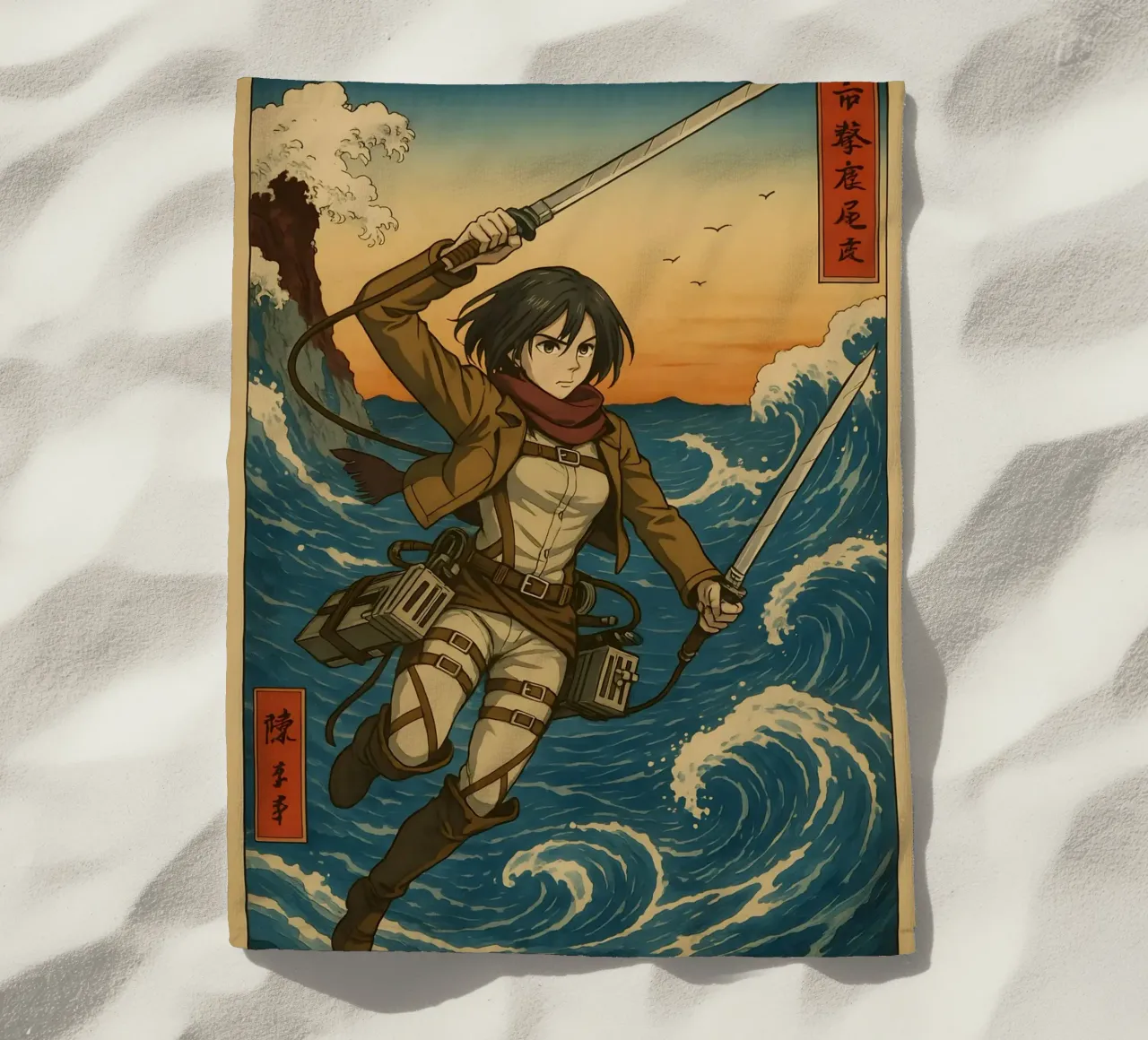 AOT Mikasa Japan Wave Art telo mare da KakiHanryJP