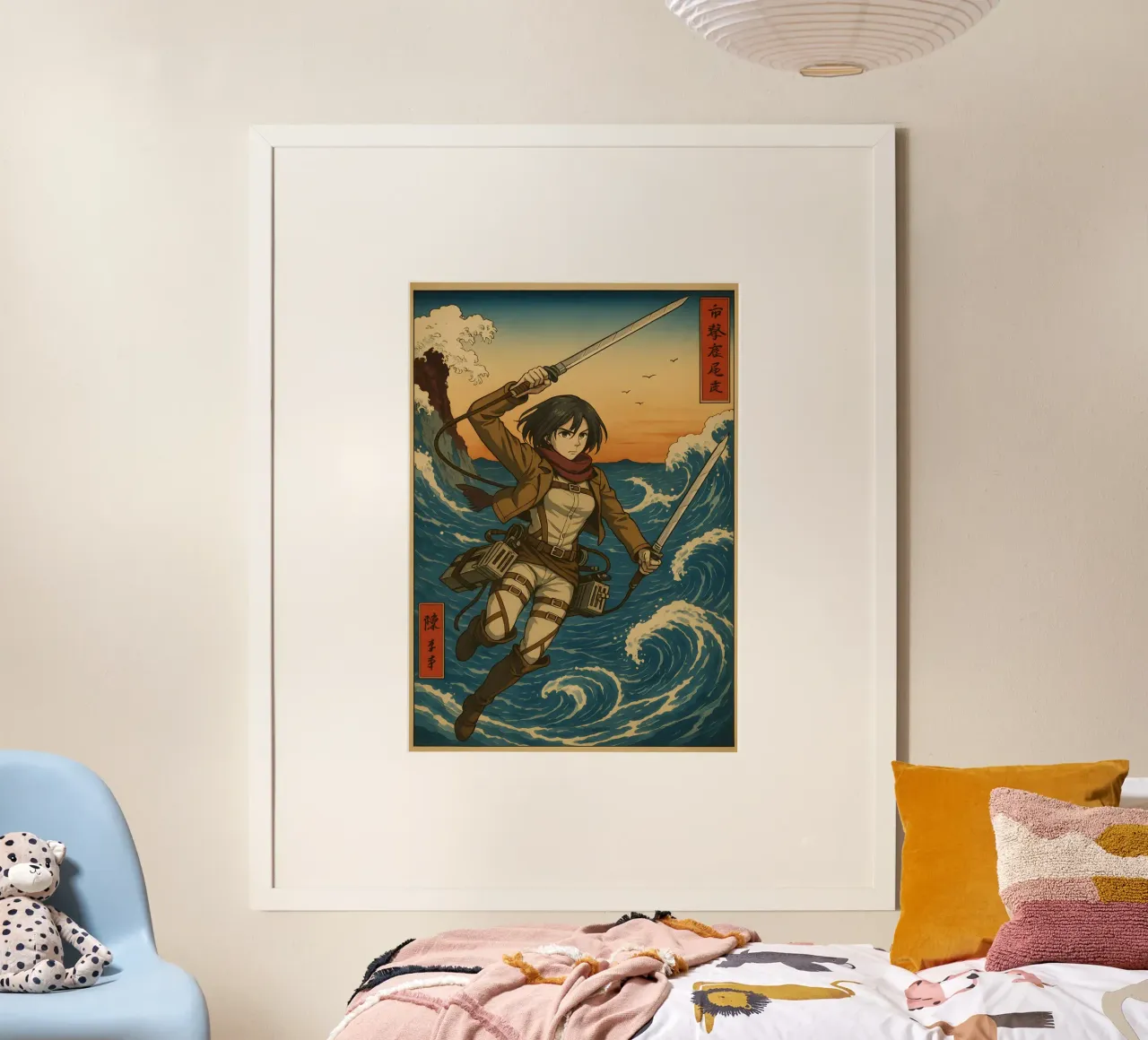 AOT Mikasa Japan Wave Art poster da KakiHanryJP