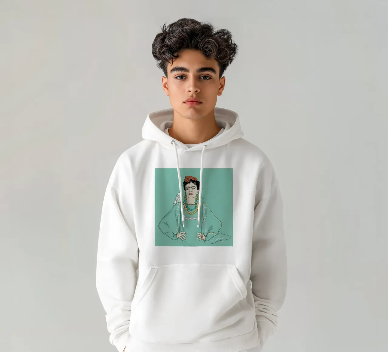 Frida Kahlo felpa con cappuccio da Christina Heitmann