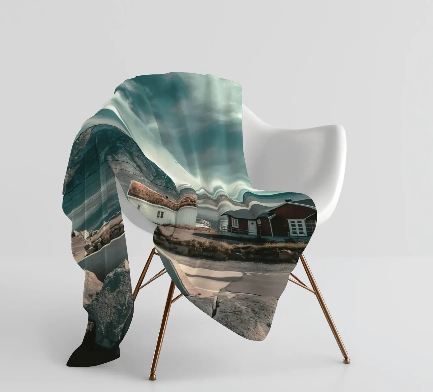 cabin rustic Fleecedecke von twillight