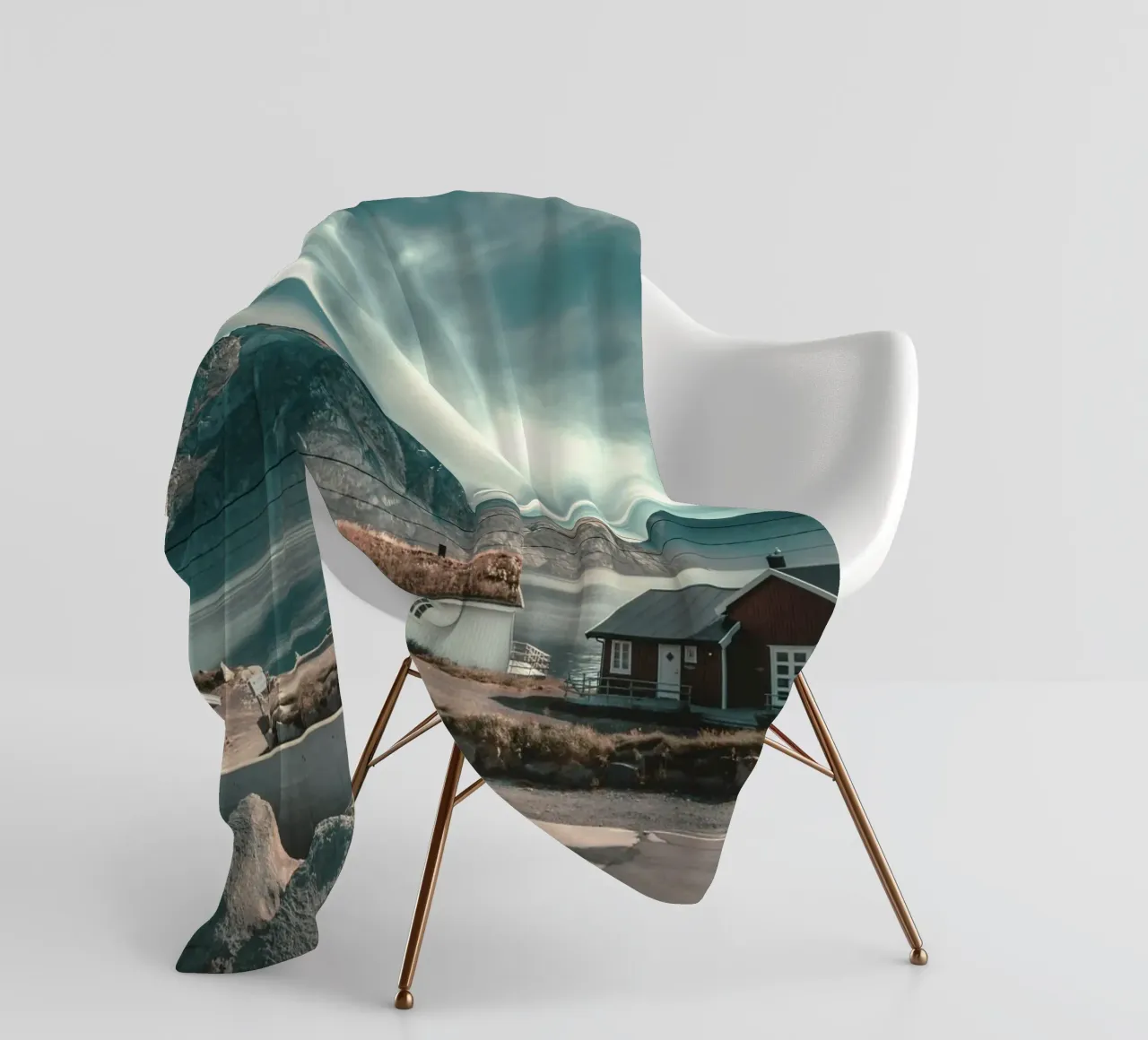 cabin rustic Fleecedecke von twillight