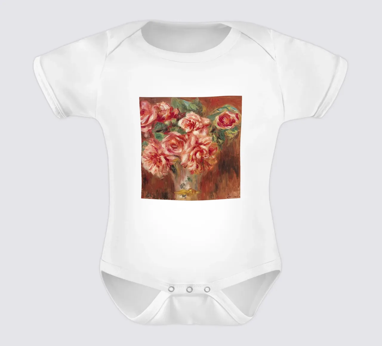 Rose in vaso body neonato maniche corte da LaurelArt