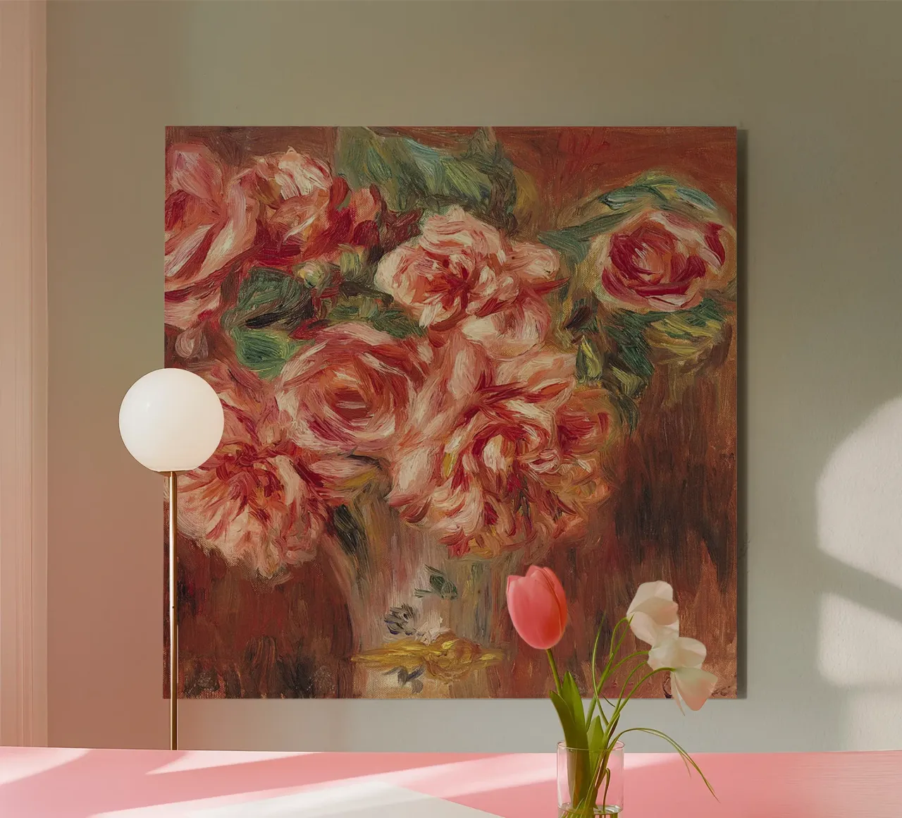 Rose in vaso alluminio dibond da LaurelArt