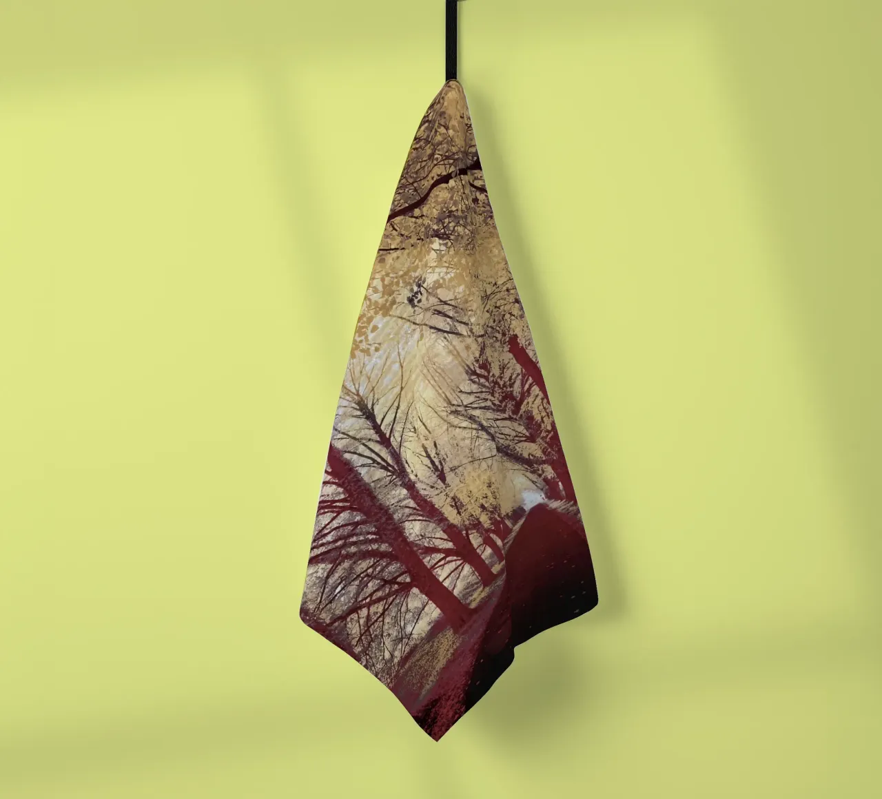 autumn leaves road tea towel by twillight