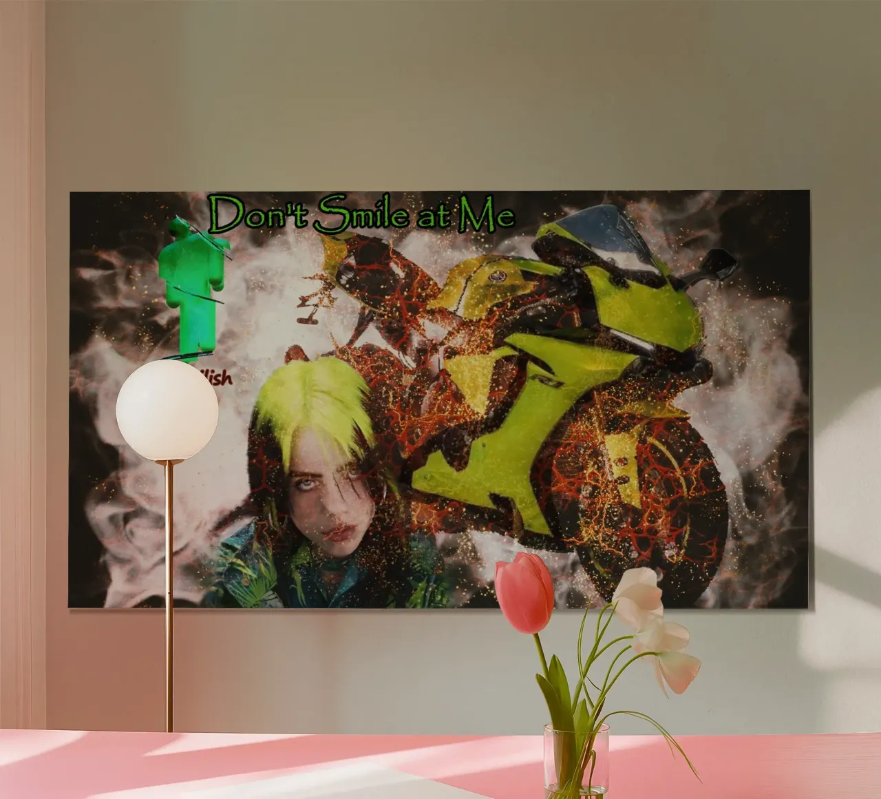 Billie Eilish con Yzf - R1 "Neon Malinconia carta hahnemühle da Abasa Inaraya