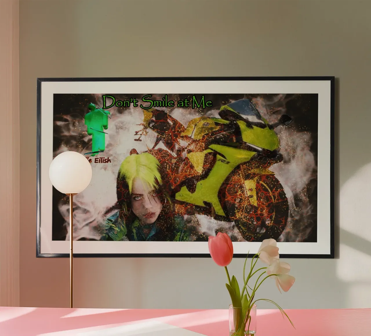 Billie Eilish con Yzf - R1 "Neon Malinconia carta hahnemühle da Abasa Inaraya