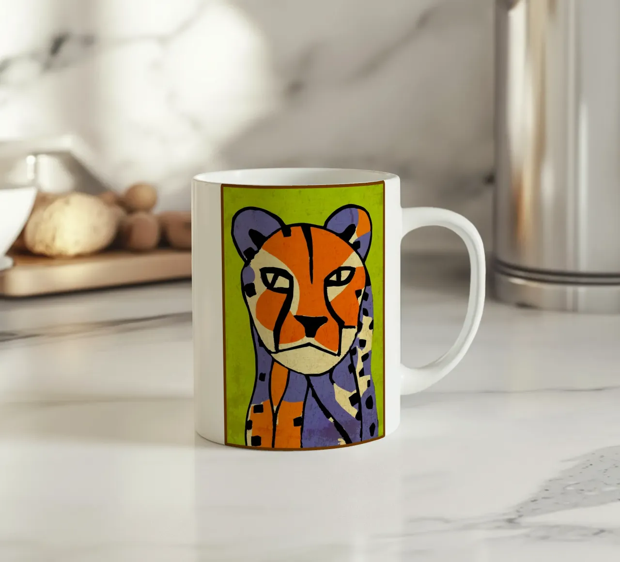 Divertente ghepardo della giungla tazza in ceramica da Drew Studio
