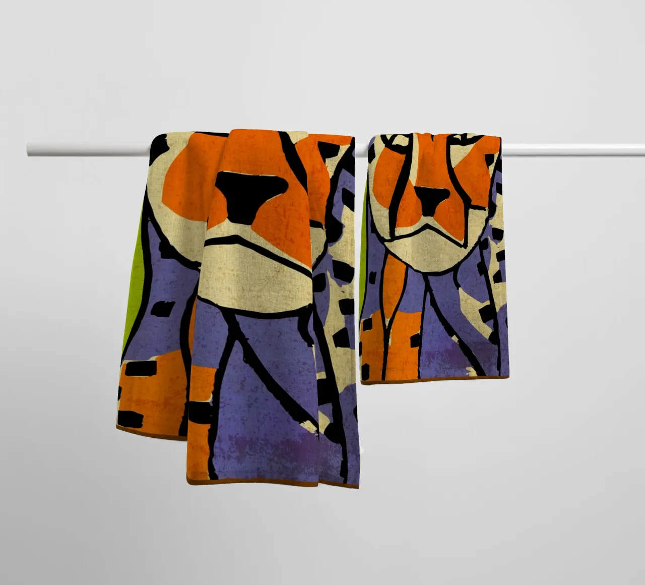Divertente ghepardo della giungla asciugamano da bagno da Drew Studio